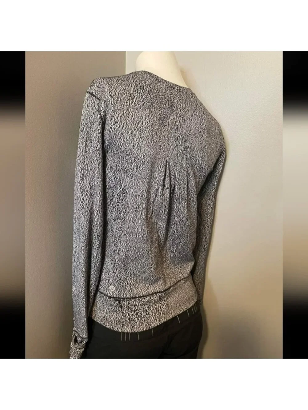 Lululemon Rush Hour Long Sleeve Running Luon Spray Jacquard White Black
